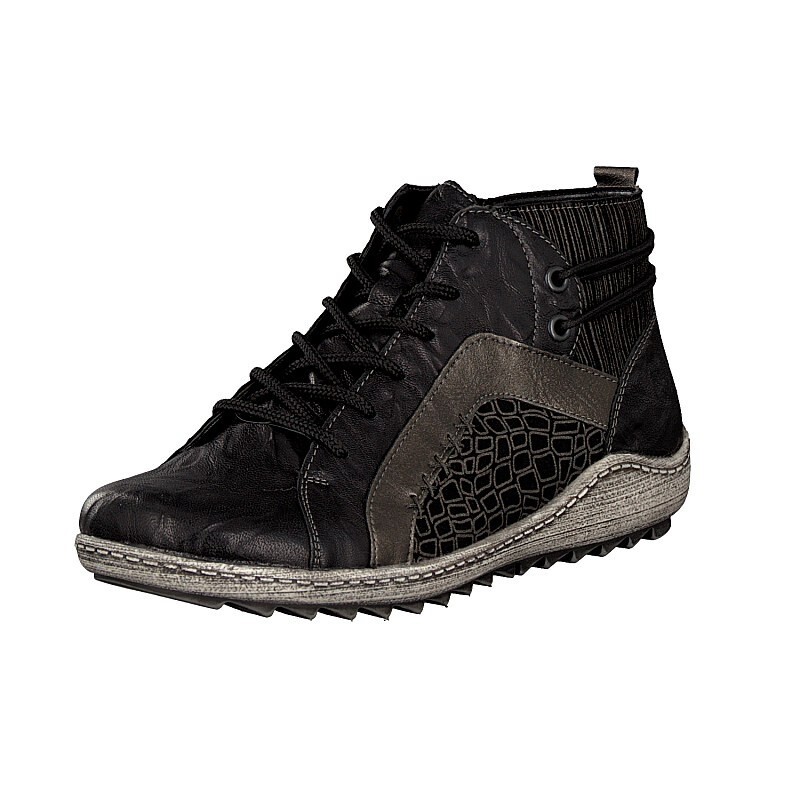 Damske Cizmy Na Snurovanie Rieker R1499-02, Čierne
